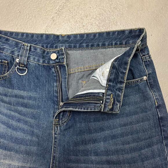 BLUE WIDE LEG BAGGY DENIM WAIST 34 FLAT - Picture 4 of 8